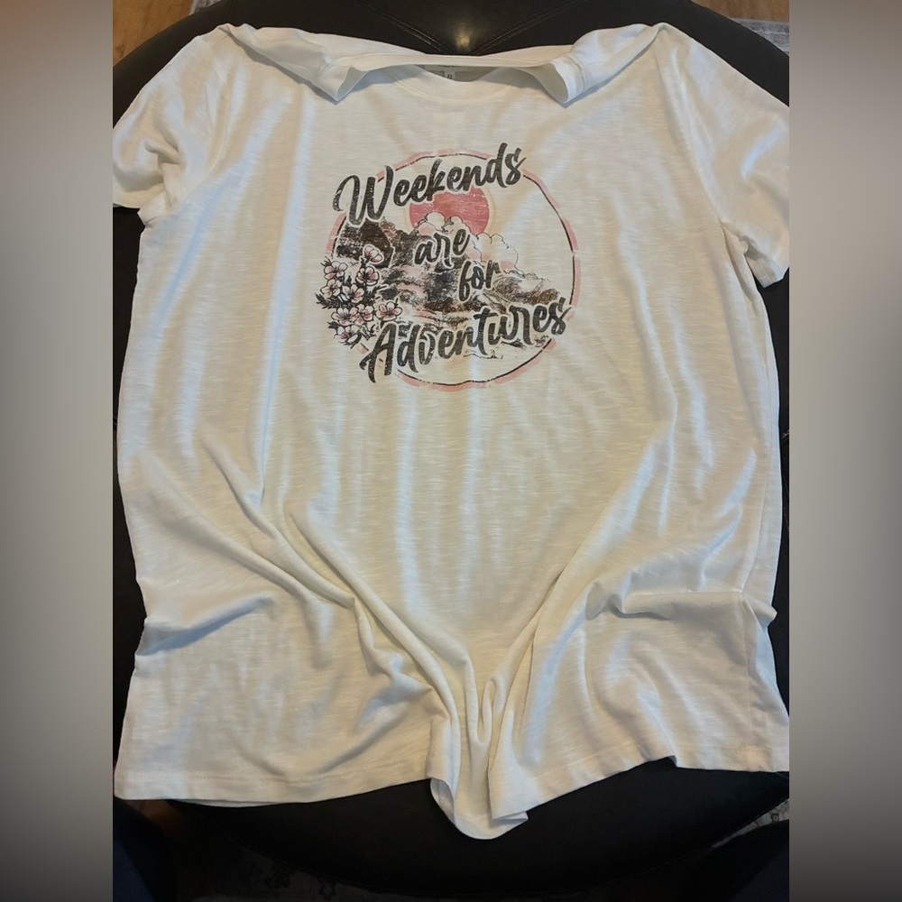 Maurices White Graphic Tee - Weekends Are For Adventures